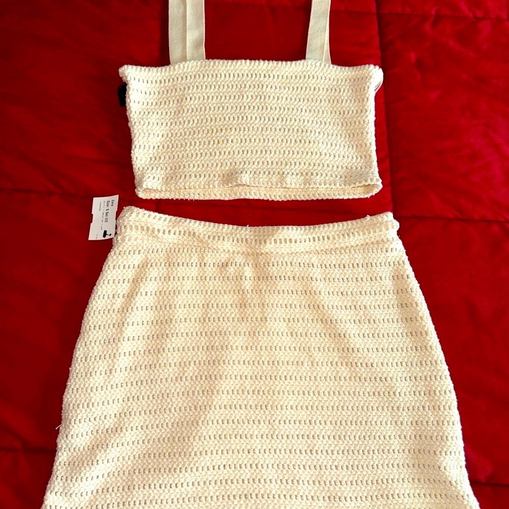 Zara Cream Crochet Casual summer beach Set sunflower beauty size Small outfit - Picture 5 of 8